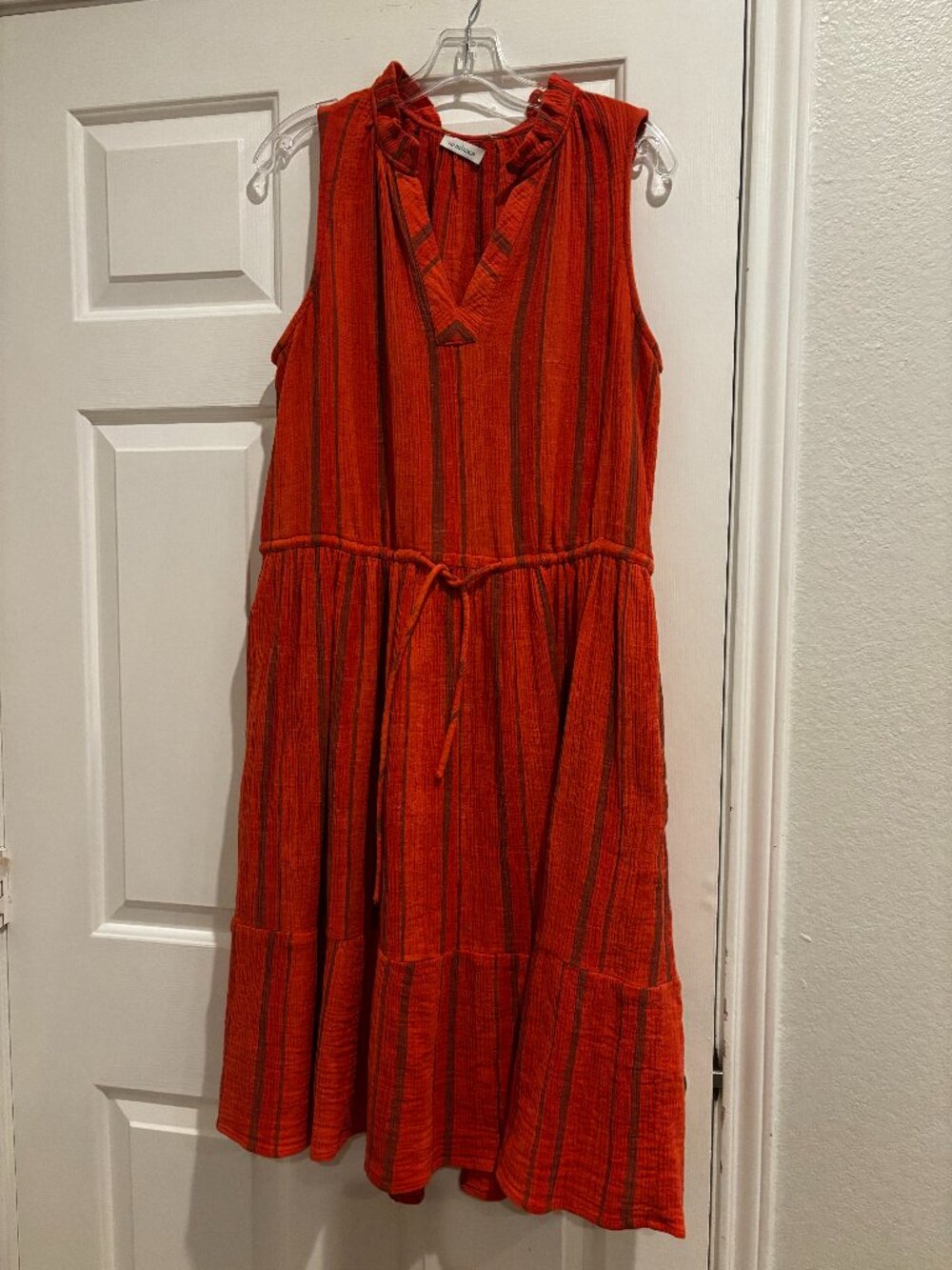 Sundance Adley Striped Gauze Cotton Dress - M/L